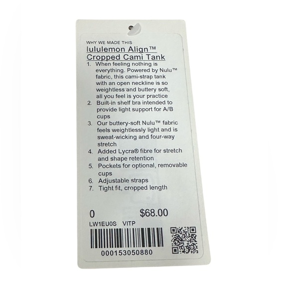 lululemon Align™ Cropped Cami Tank Top
Light Support, A/B Cup - Vitapink - Picture 7 of 7